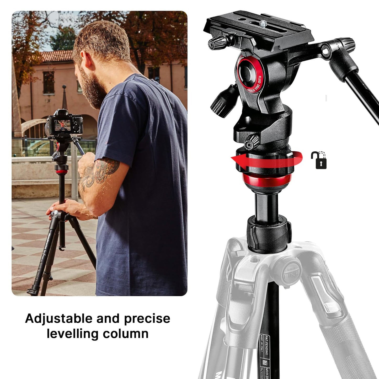 Manfrotto Befree Live Twist, Travel Tripod in Aluminum with Twist Closure, Camera Tripod for DSLR, Mirrorless, Reflex Cameras and Video Cameras