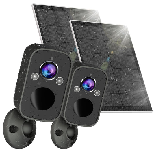 Rraycom 2K Security Camera Wireless Outdoor, Solar Camera with Color Night Vision, AI Motion Detection with Spotlight&Siren, 2-Way Audio, Cloud/SD