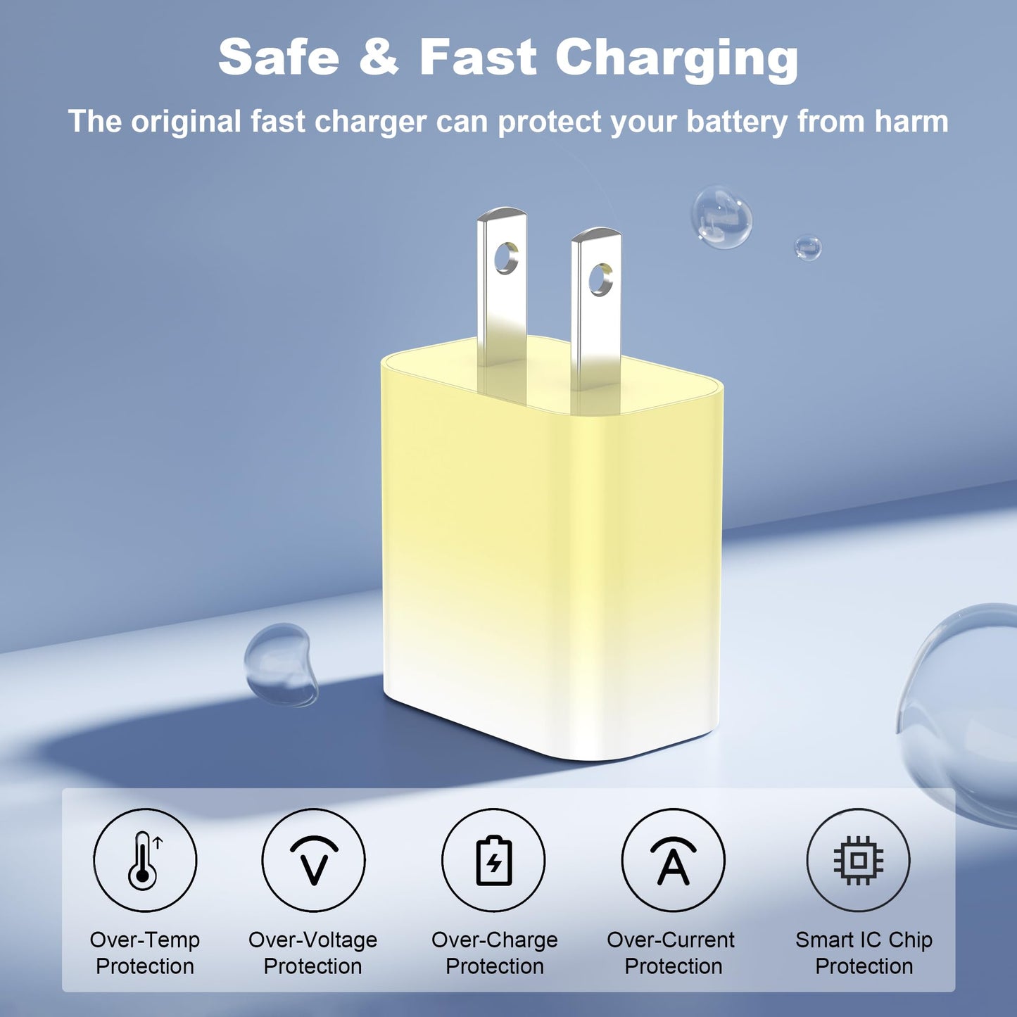 GREPHONE iPhone Charger Fast Charging,20W PD USB C Wall Charger 4 Pack with 6FT Fast Charging Cable - Fast Charger for iPhone 14/14 Pro Max/13/13