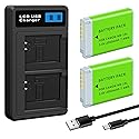 2Pack NB-13L NB13L Battery with Dual Fast Charger Compatible for Canon PowerShot G7 X Mark II, G7 X, G1 X Mark III, G5 X, G5X Mark II, G9 X, G9 X Mark