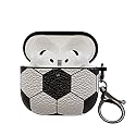 for Airpods 4 Case Cover,Soccer Shockproof Case Cover for Earphone Airpods 4 with Keychain Front LED Visible