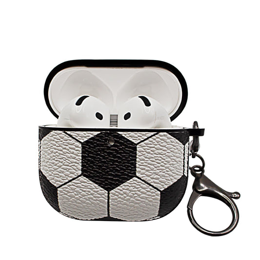 for Airpods 4 Case Cover,Soccer Shockproof Case Cover for Earphone Airpods 4 with Keychain Front LED Visible