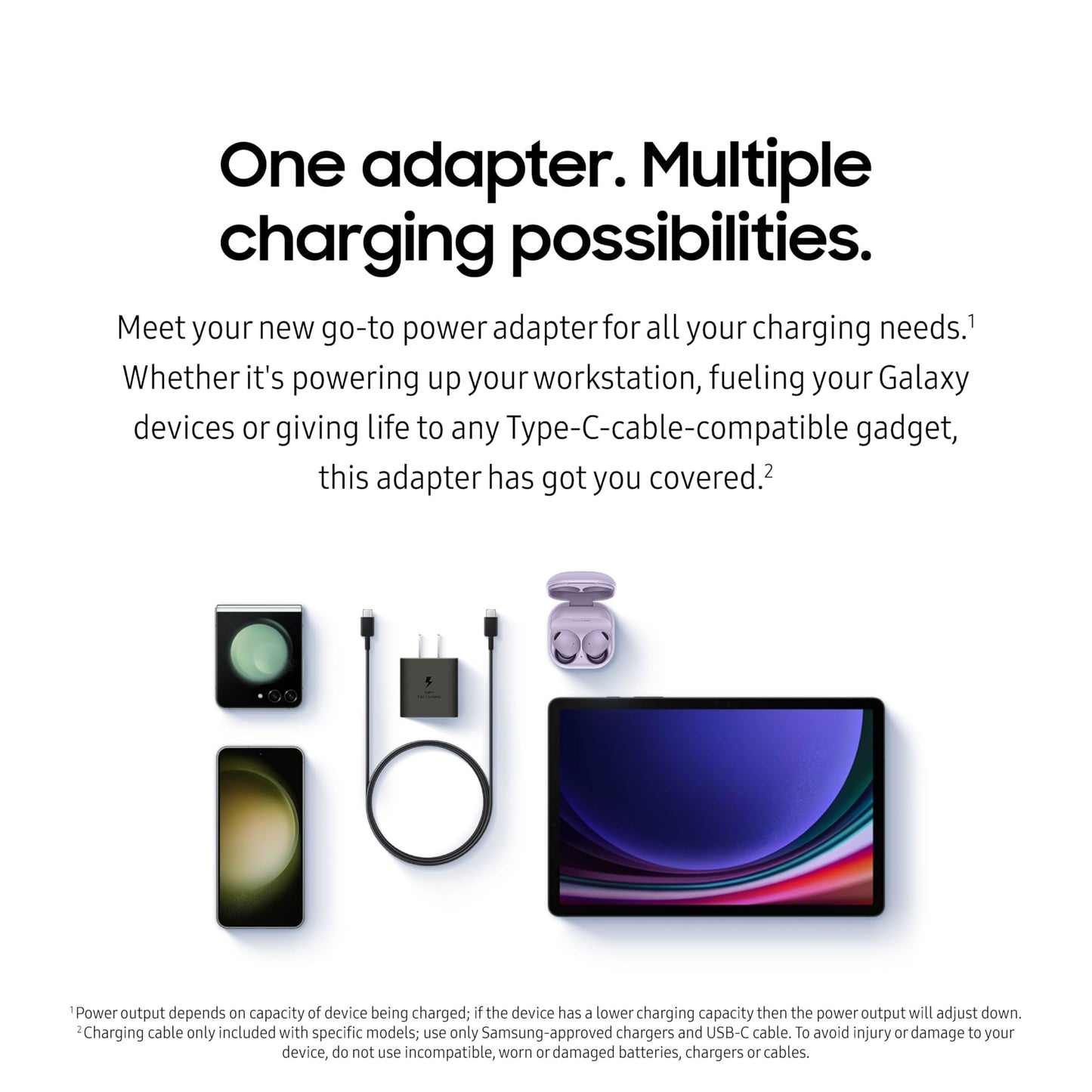 Samsung 25W Wall Charger Power Adapter with Cable, Super Fast Charging, Compact Design, Energy Efficient, Compatible with Galaxy and USB Type C