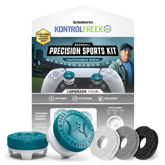 KontrolFreek YourFriendKyle (YFK) Precision Sports Baseball Kit | for PlayStation 4 (PS4), PlayStation 5 (PS5) Controller | Blue and White