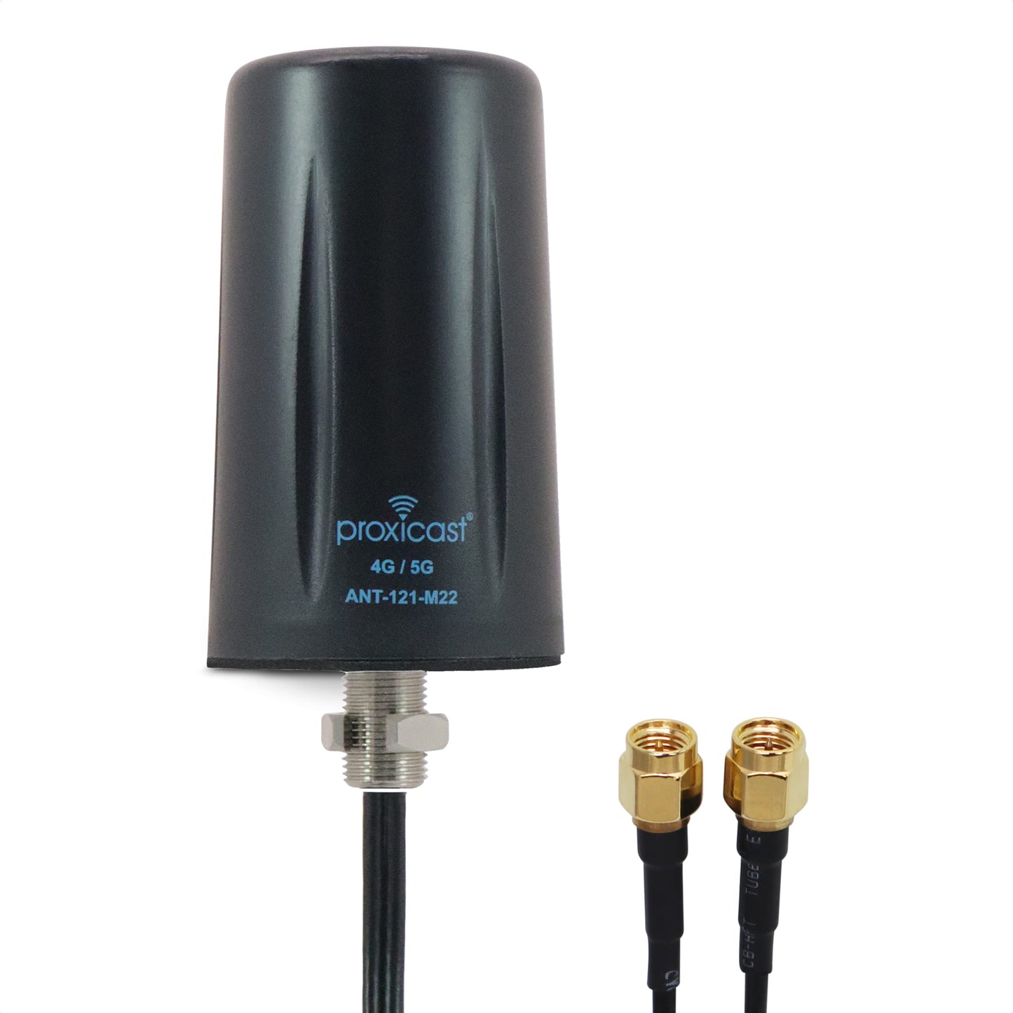 Proxicast Vandal Resistant 2x2 MIMO Low Profile 4G/5G Omni-Directional Screw Mount Antenna - 10 ft Coax Leads - for Cisco, Cradlepoint, Digi, Pepwave