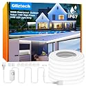 Gliztech IP67 Waterproof COB LED Strip Lights AC 110V-120V Direct Plug, 66FT Super Bright Outdoor Strip Lights with Double Fuse Controller, LED Strips