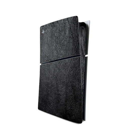 MightySkins Skin Compatible with PlayStation 5 PS5 Slim Digital Edition Console Only - Black Leather | Protective, Durable, and Unique Vinyl Decal
