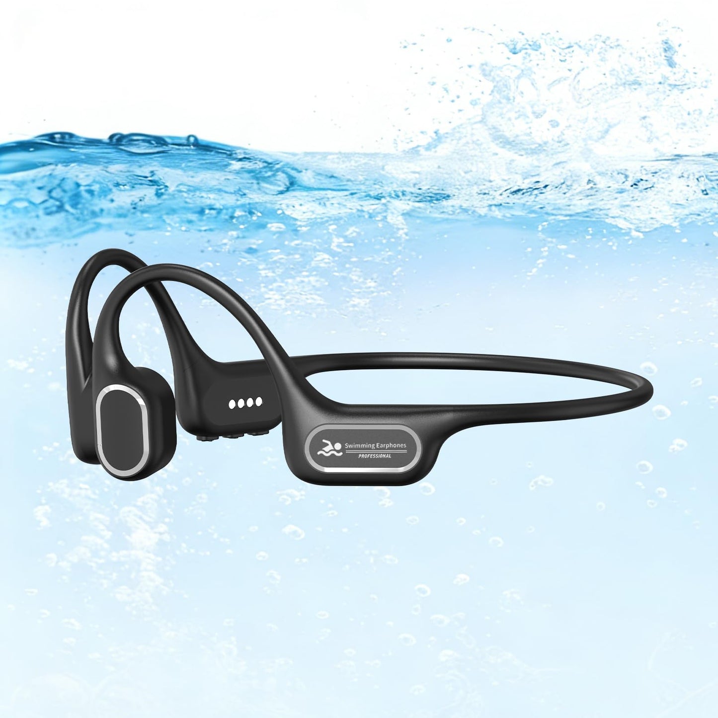 Soft Liquid Silicone Bone Conduction Swimming Headphones Underwater,IPX8 Waterproof Earbuds,Open Ear Swim Headphone with Skin-Friendly…