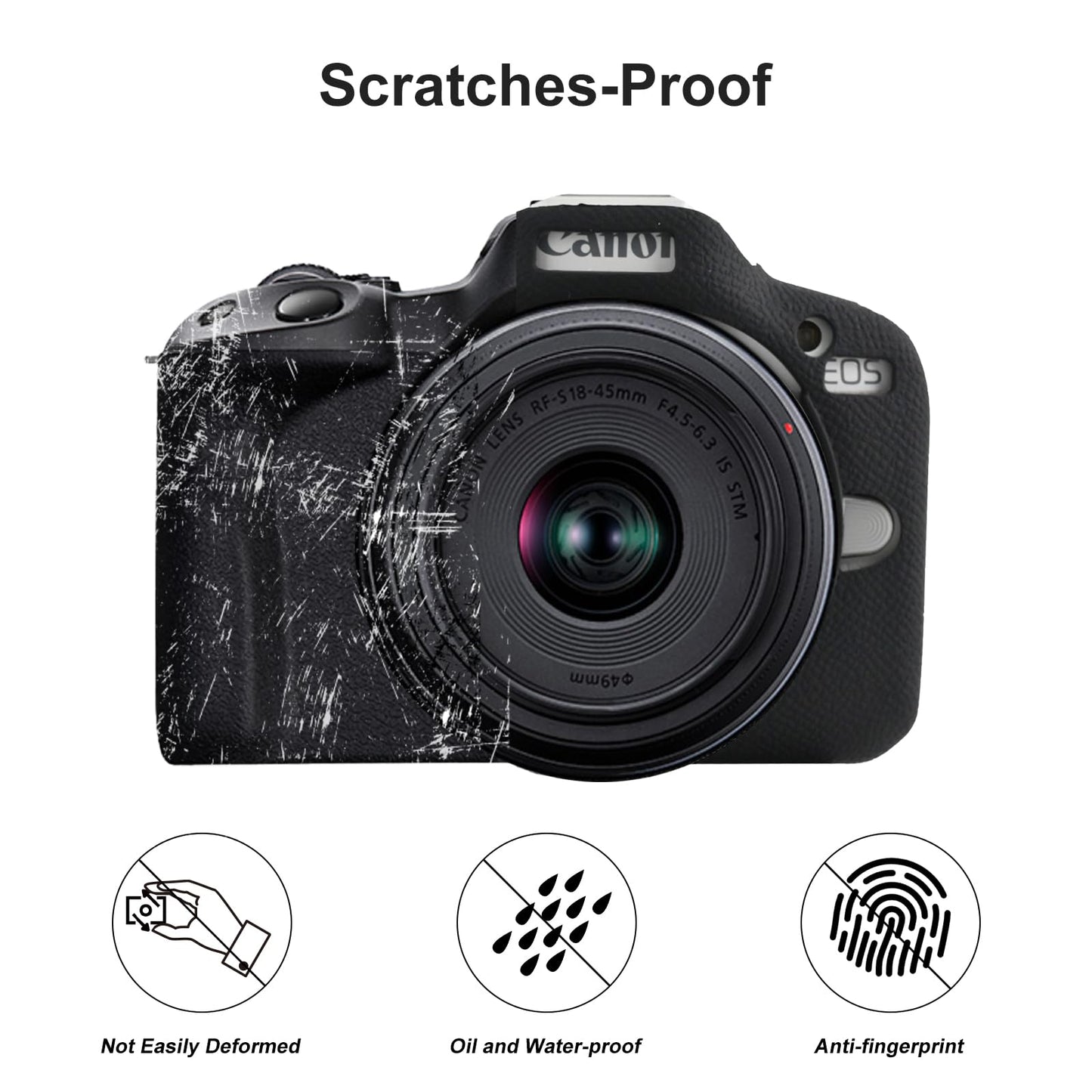 EONORY EOSR50 EOS R50 Camera Case Accessories Kit, Lightweight Silicone Protective Case with Strap Wrist, Anti-Scratch Slim Fit Soft Cover for Canon