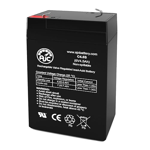 AJC Battery Compatible with Coopower CP6-4.5 6V 4.5Ah Sealed Lead Acid Battery