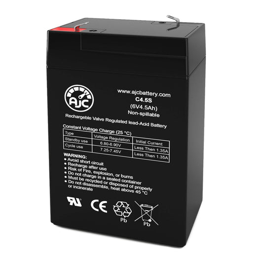 AJC Battery Compatible with Coopower CP6-4.5 6V 4.5Ah Sealed Lead Acid Battery