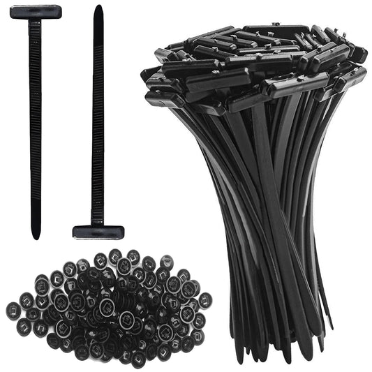 100 Pcs Nylon Universal Cable Tie Buckle -Heavy Duty Self-Locking Push Pin Design with Button,UV Resistant Black Zipties for Car Daily Auto Fixing