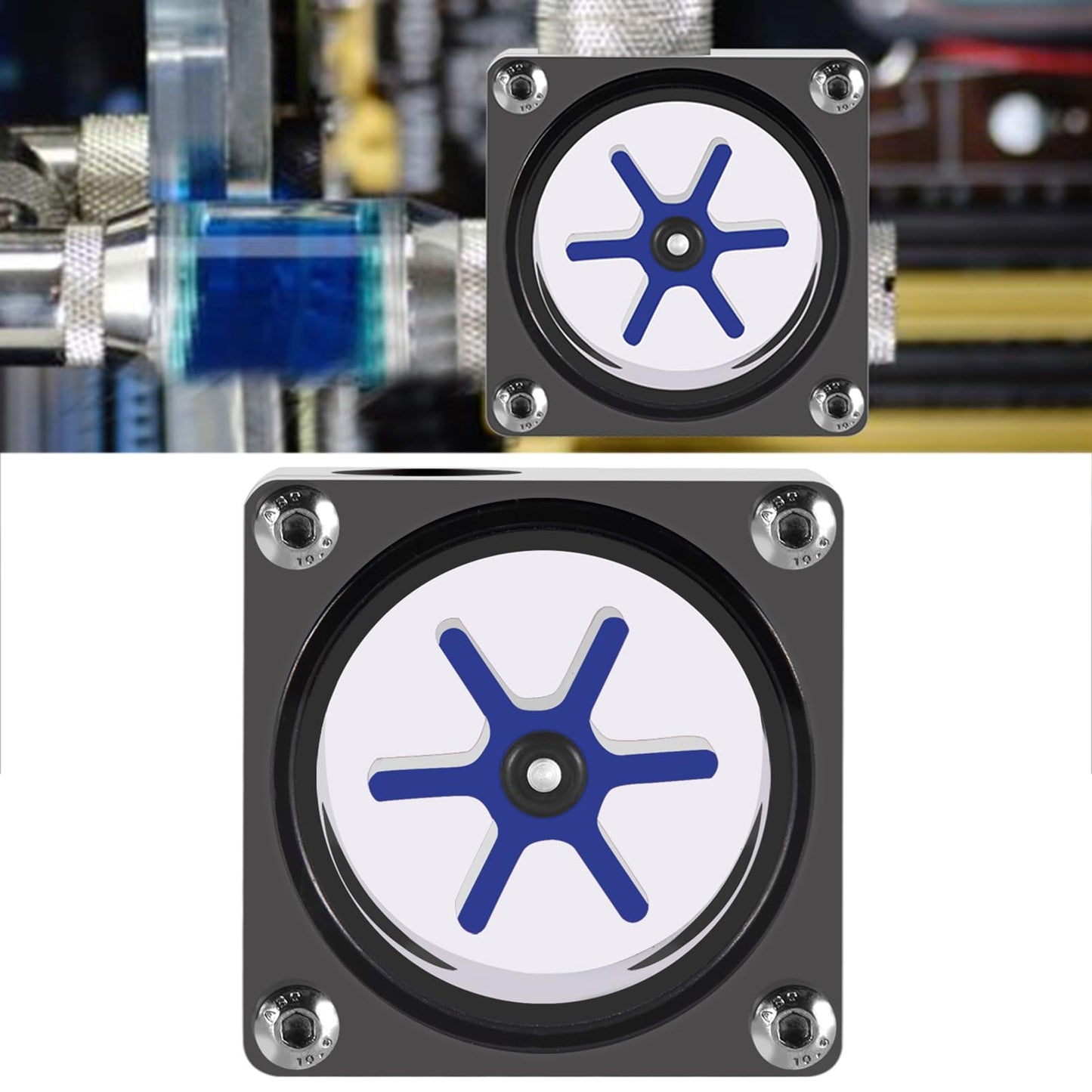 Lazmin 3 Way Water Cooling Indicator, Water Sensor 6 Impeller 3 Ways Meter for PC Water Cooling System