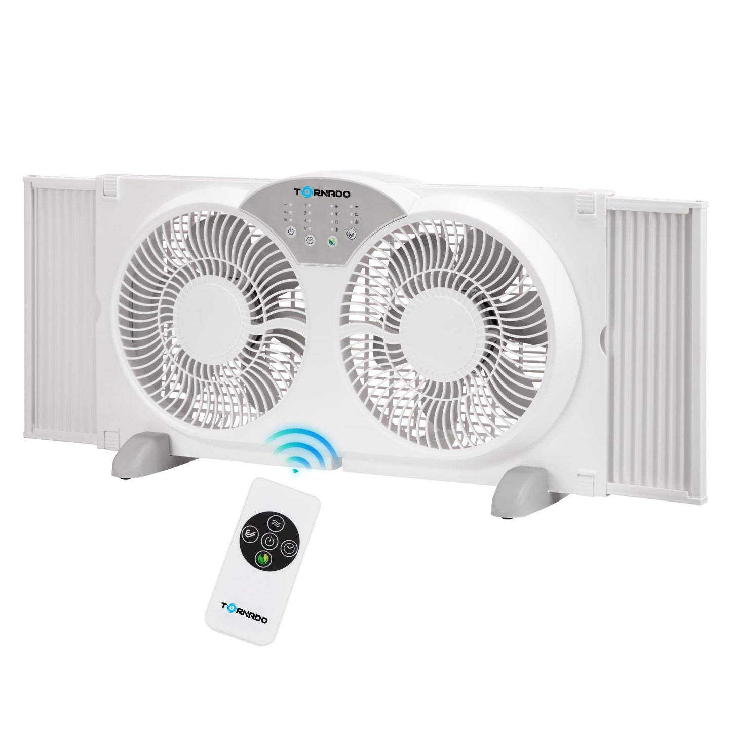 Tornado 9 Inch Dual Window Fan with 8-Hour Timer and 3-Speed Settings, 23.5-36 Inch Expandable, 3 Function Modes (Cooling/Exhaust/Circulation)