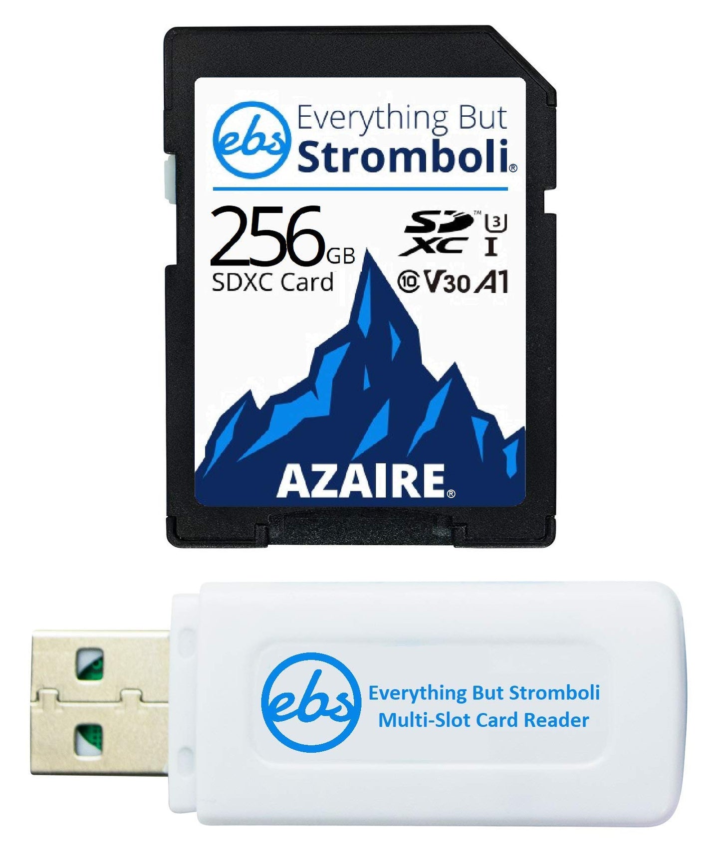 Everything But Stromboli 256GB SD Card Class 10 UHS-1 U3 Speed C10 V30 256G SDXC Memory Card for Compatible Camera, Computer, Video Camcorder Bundle
