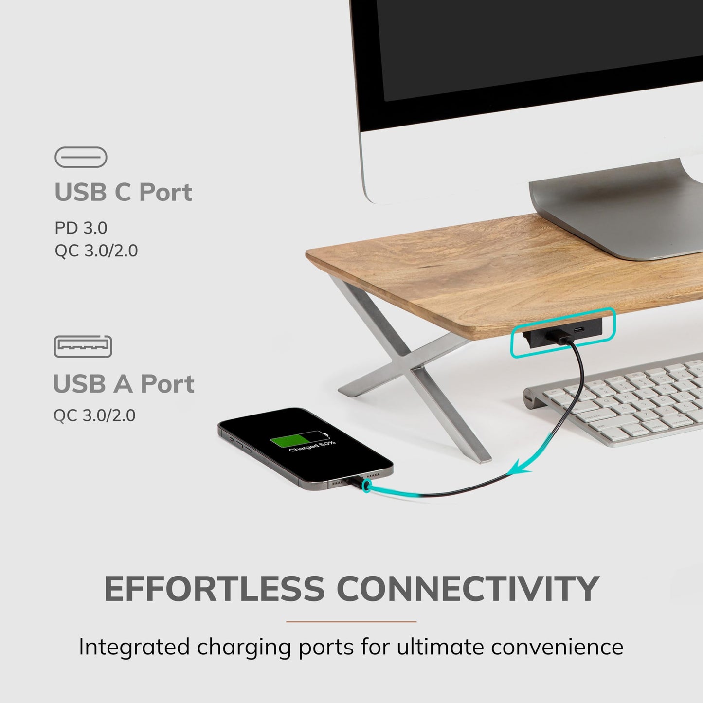 Anji Mountain Monitor Stand - Desktop Organizer & Laptop Riser, Ergonomic Monitor Riser, Space-Saving Monitor Stand for Desk, Durable Construction