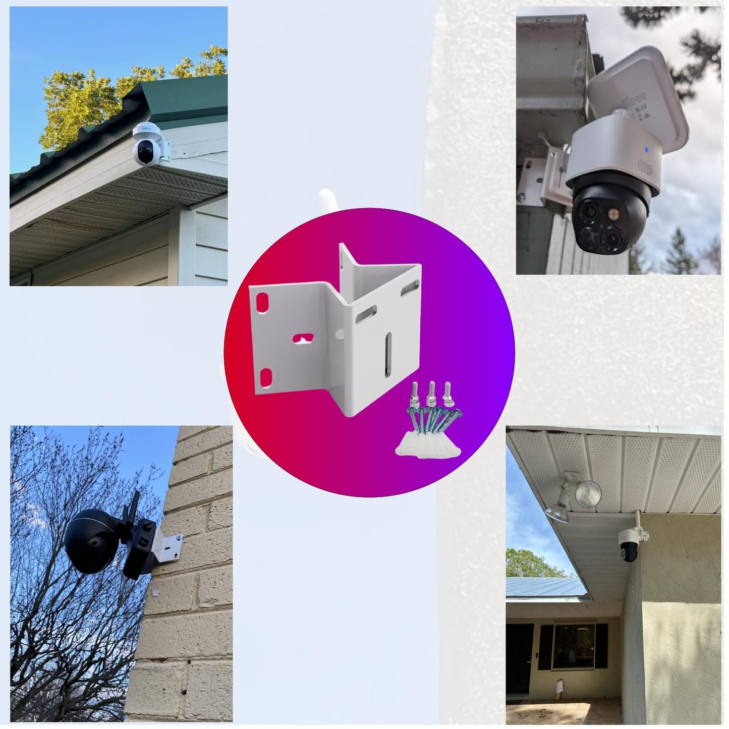CTXSumTec Steel Corner Mount for Security Cameras - 270° Wide View L-Shape Bracket, Rust-Resistant & Water-Proof, Compatible with eufy soloCam