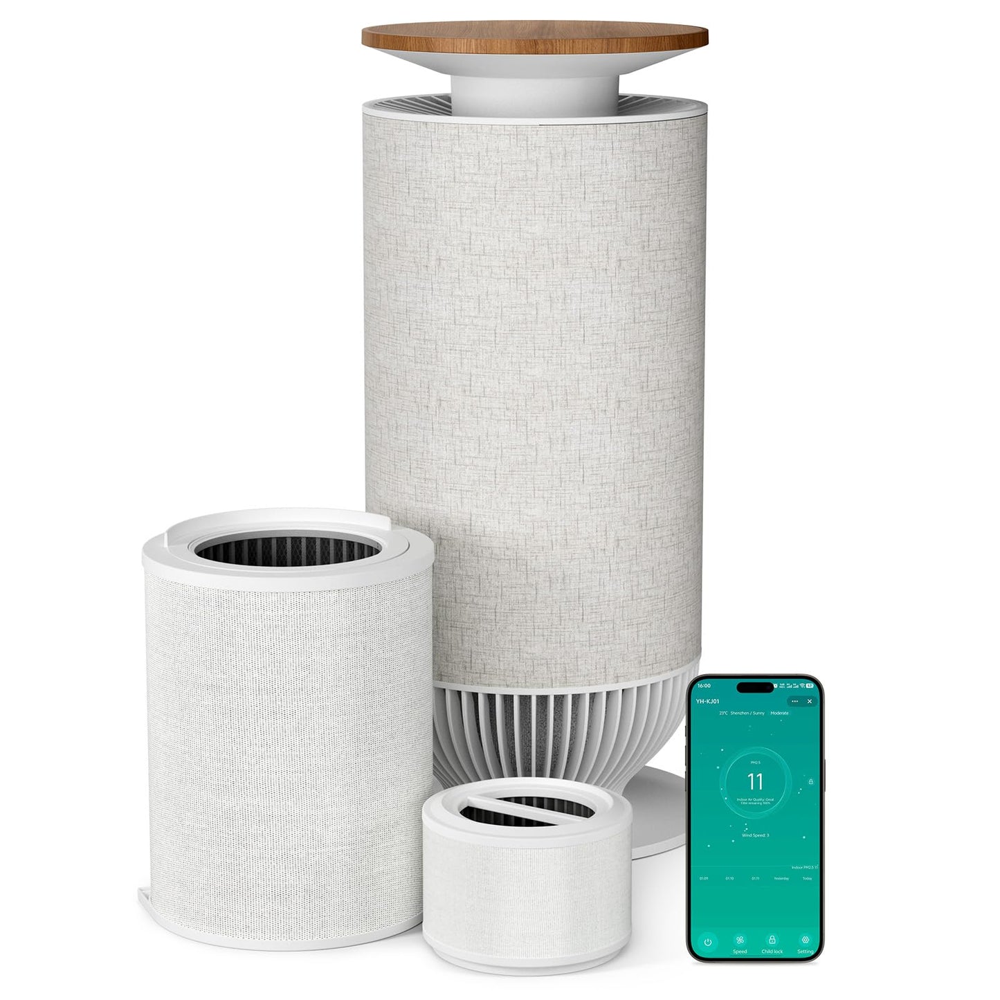 Petbobi Air Purifier for Home Large Room Up to 3630 Sq Ft, H13 + H11 HEPA