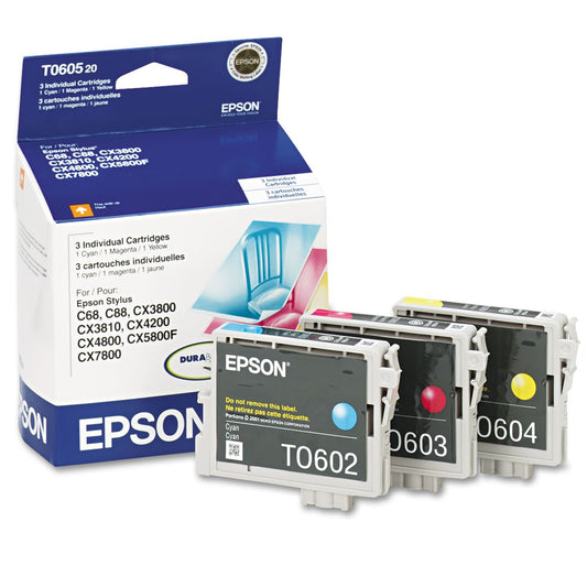 EPSON 60 DURABrite Ultra Ink Standard Capacity Color Combo Pack (T060520-S) Works with Stylus C-68 ,88, 88+ and CX-3800, 3810, 4200, 4800, 5800F, 7800