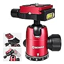 Moman Camera Tripod Head Universal Ball Head with Quick Release Plate for DSLR Canon Nikon, Anodic Oxide Film of CNC Aluminum, 360° Panning, Max Load