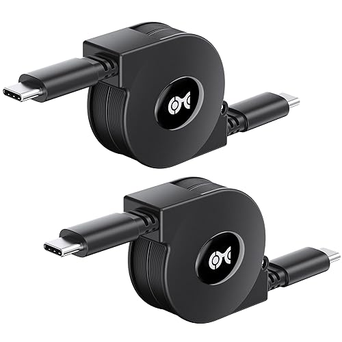 Cable Matters Retractable USB C Cable 3.3 ft, Up to [60W Charging, 480Mbps Data Transfer] Compatible with Apple CarPlay, Android Auto, USB C Charger