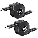 Cable Matters Retractable USB C Cable 3.3 ft, Up to [60W Charging, 480Mbps Data Transfer] Compatible with Apple CarPlay, Android Auto, USB C Charger