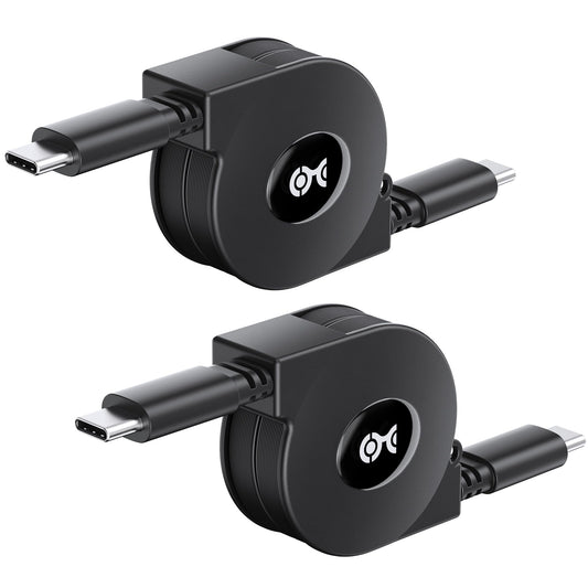 Cable Matters Retractable USB C Cable 3.3 ft, Up to [60W Charging, 480Mbps Data Transfer] Compatible with Apple CarPlay, Android Auto, USB C Charger