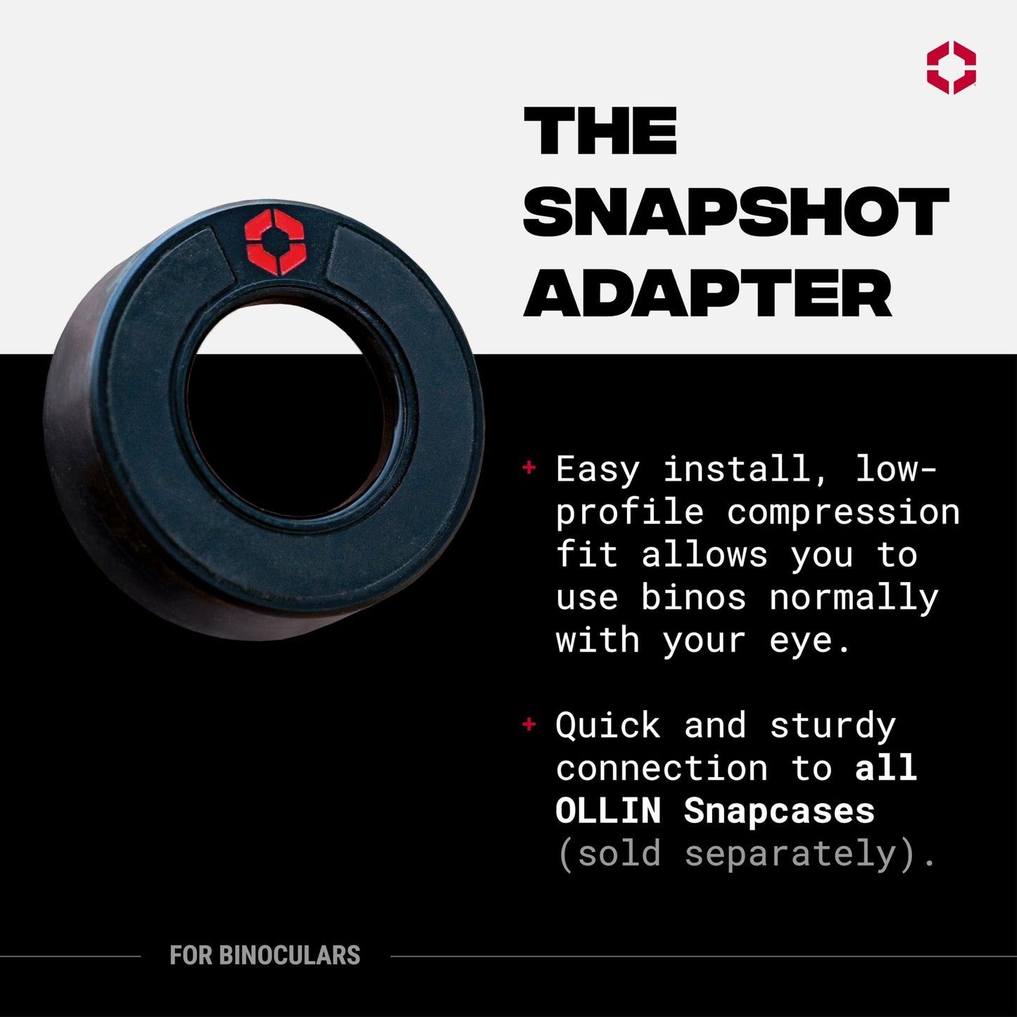 OLLIN Snapshot Bino Adapter - Magnetic Eye Piece for Binoculars, Attachment for Smartphone Digiscoping, Hunting, Wildlife Photography, Compatible