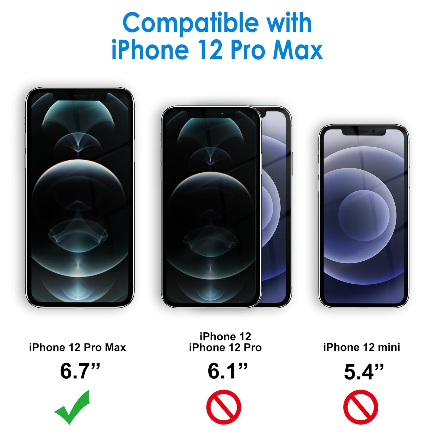 JETech Screen Protector for iPhone 12 Pro Max, 3-Pack