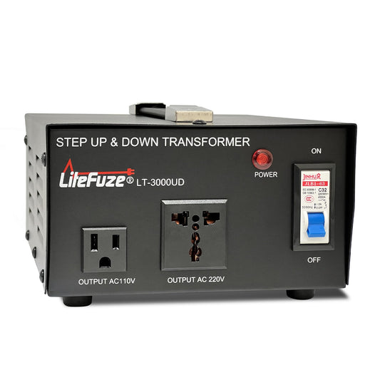 LiteFuze 3000 Watt Voltage Converter Transformer Step Up/Down - 110v to 220v / 220v to 110v Power Converter - Fully USA Grounded Cord - Universal…