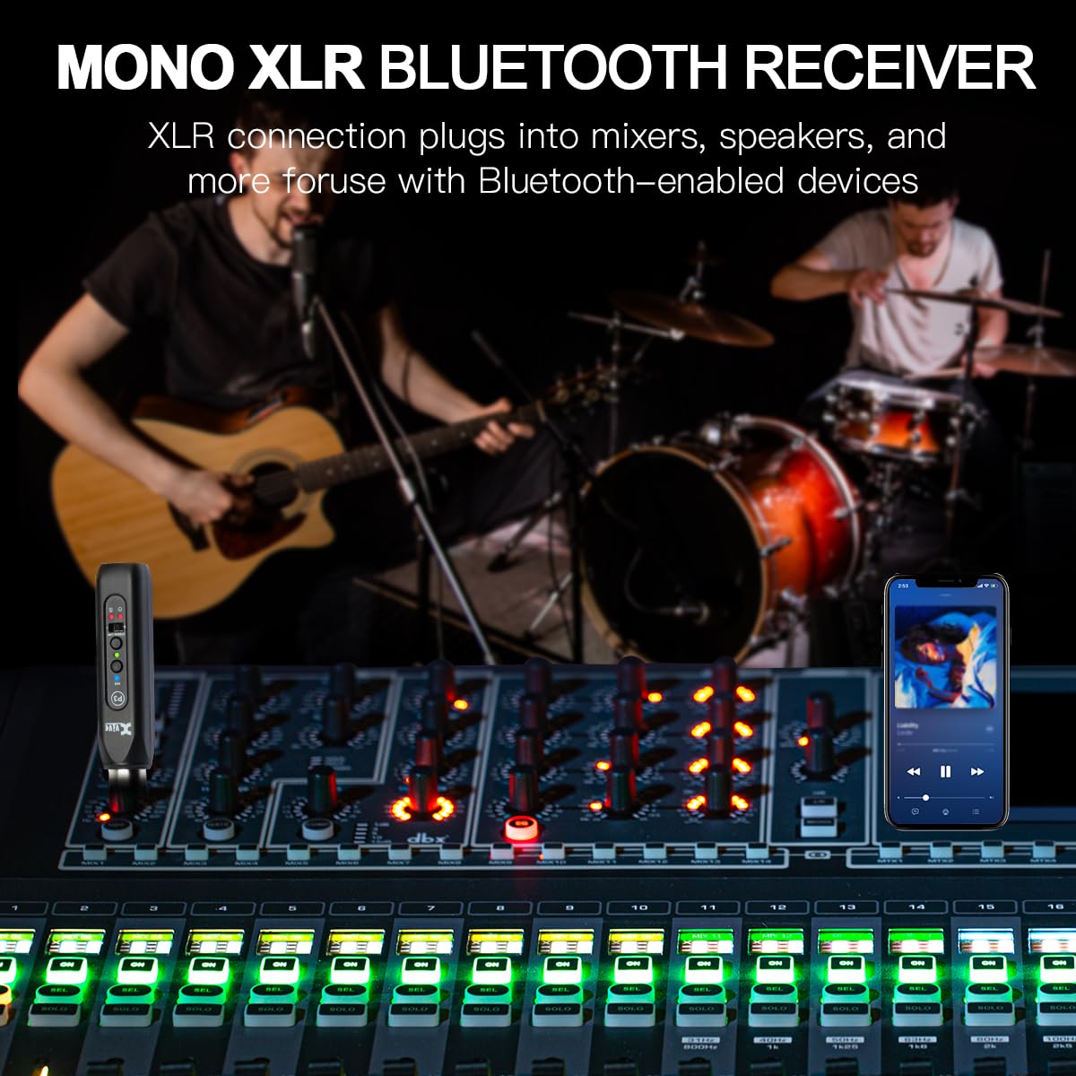 Xvive P3D Bluetooth XLR Receiver Pair for Audio Mixer, Active PA, DJ Systems