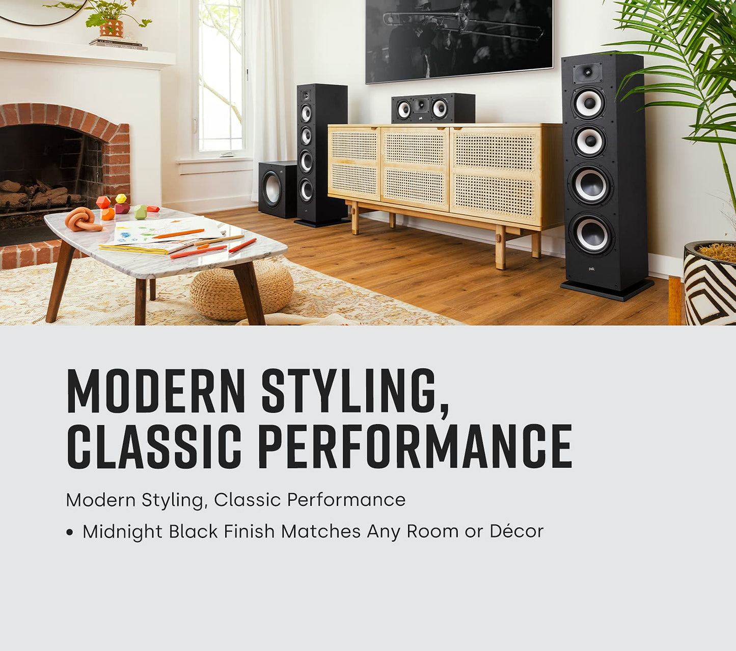 Polk Monitor XT30 Compact Center Channel Speaker - Hi-Res Audio Certified, Dolby Atmos & DTS:X Compatible, 1" Terylene Tweeter & Dual 5.25"