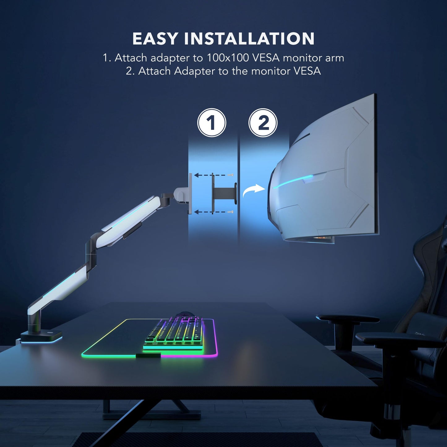 Mount-It! VESA Adapter for Samsung Ultra-Wide Monitors - Compatible with Odyssey G9, Neo G9, CRG9, CHG9, CHG90 - Converts to Standard 100x100 VESA