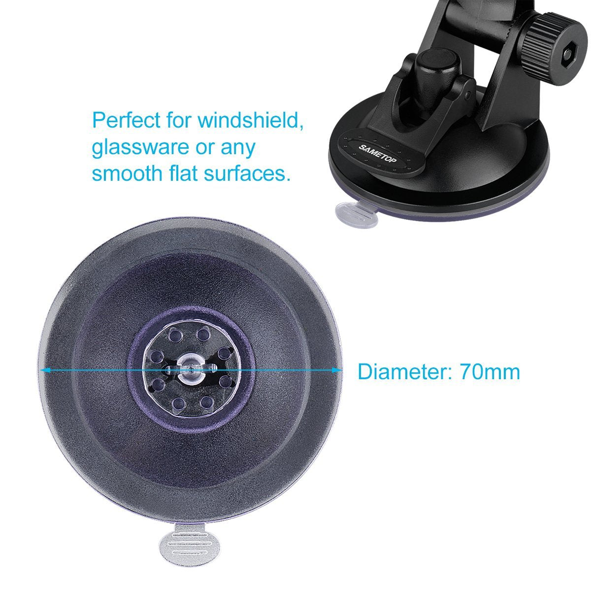 Sametop Suction Cup Mount Compatible with Gopro Hero 13, 12, 11, 10, 9, 8, 7, 6, 5, 4, Session, 3+, 3, 2, 1, Hero (2018), Max, Fusion, DJI Osmo Action