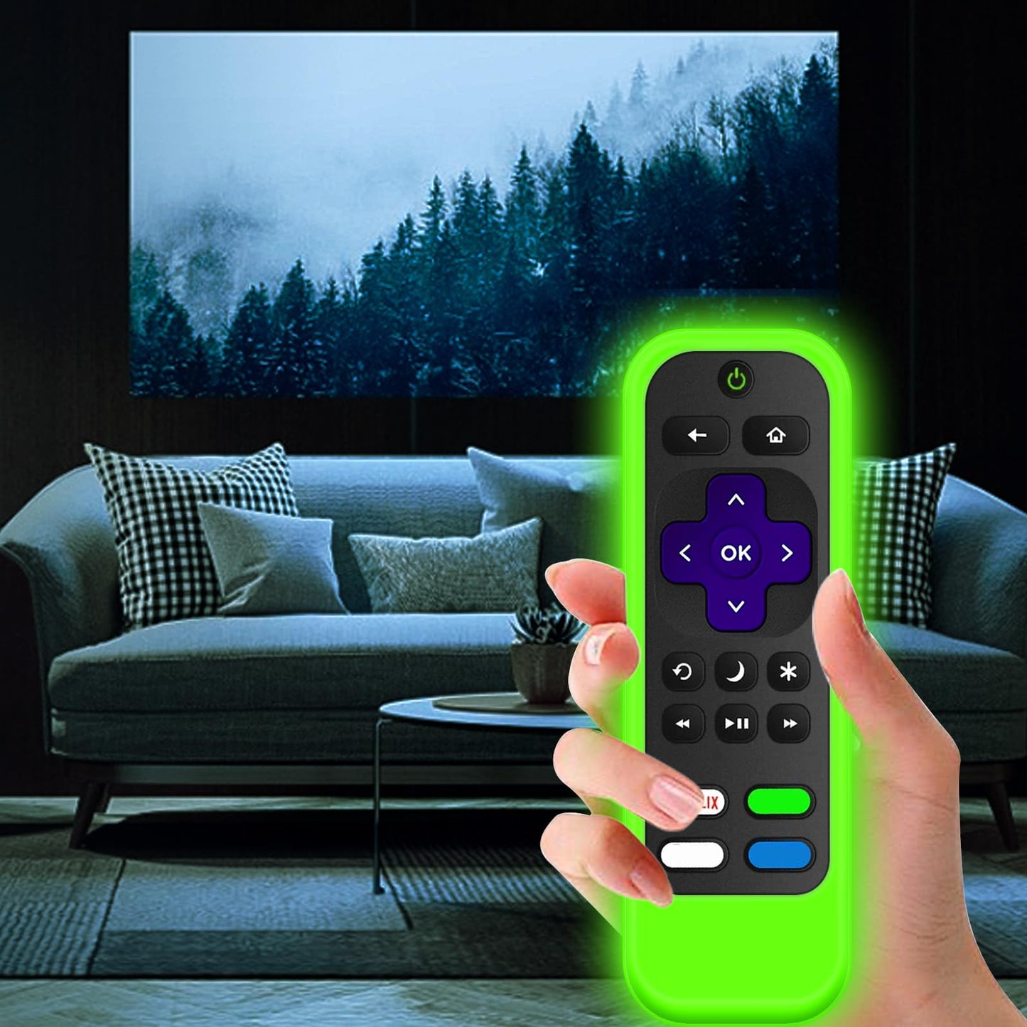 [3Pack] Climberer Remote Case Cover Compatible with TCL/Hisense roku TV |Sharp Roku TV | Roku Express 4K+?Glow in The Dark Makes it Easy to find