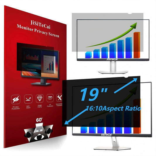 JiSiTeCai 19" Computer Privacy Screen Filter for 16:10 Widescreen Monitors - Premium Anti-Glare Computer Screen Cover: Anti-Glare - Anti-Scratch - UV
