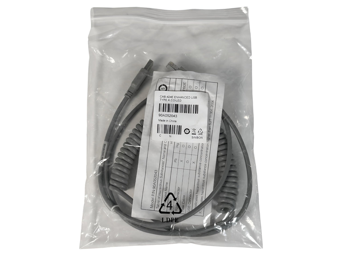 Datalogic Scanning 90A052043 Cable, USB, Type A, Coiled, CAB-424E, 9' Size