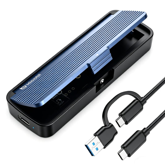 Xiaobi NVMe Enclosure, Tool-Free Installation, USB 3.2 Gen 2 (10 Gbps) to M.2 NVME M-Key/(B+M) Key SSD Adapter Support UASP and Trim, for SSDs