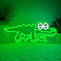 QEOICINH Cute Crocodile Neon Sign, Green LED Neon Light for Kids Room Decor, Playroom, Pet Shop, USB Powered neon signs for wall decor, Ideal Baby