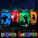 4 Pack Halloween DIY Lantern Jar Craft Kit Decor Supplies Gifts ,Halloween Crafts for Kids Ages 4-12 ,for Adult ,Crafts Activities for School, Indoor