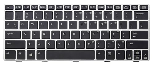 New US Black with Silver Frame Backlit Laptop Keyboard Replacement for HP EliteBook Revolve 810 G1 810 G2 P/N:90.4XF07.L01 SG-57700-XUA SN8123BL