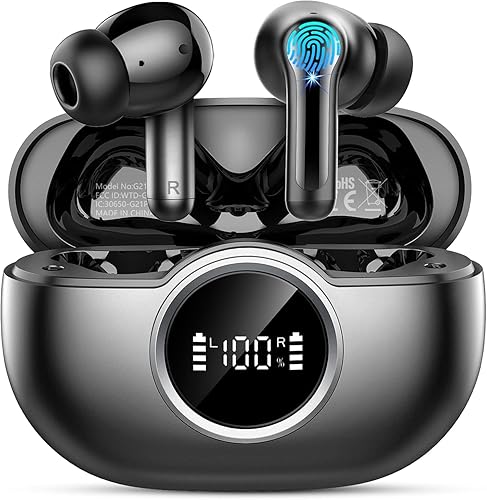 Wireless Earbuds, Bluetooth 5.4 Headphones 3D Bass Hi-Fi Stereo Ear Buds, 4 ENC Noise Cancelling Mic, 40Hrs USB-C in-Ear Earphones, IP7 Waterproof