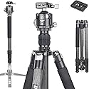 Carbon Fiber Tripod-INNOREL RT75C Super Professional Tripod Monopod Heavy Duty Stand Support Low Gravity Center 360°Panoramic ballhead for Digital