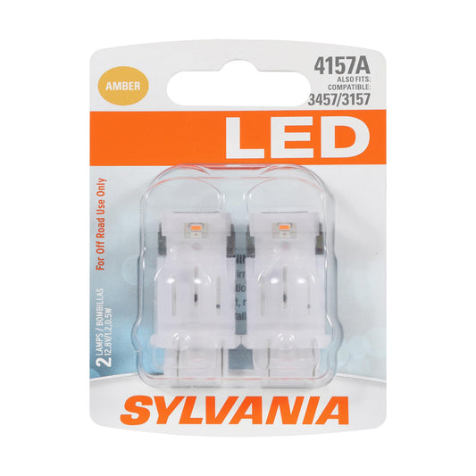 SYLVANIA 4157 LED Amber Mini Bulb, Park & Turn Light, 2 Bulbs