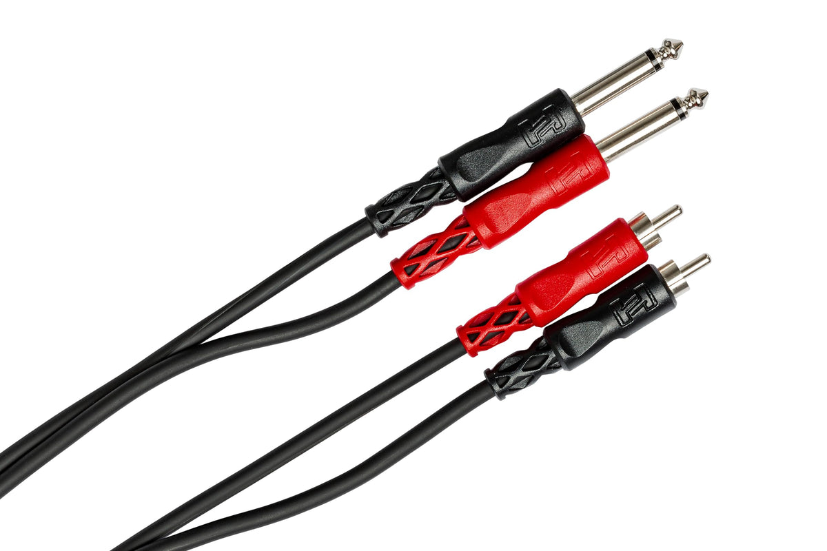 Hosa CPR-201 Dual 1/4 Inch TS to Dual RCA Stereo Interconnect Cable, 3.3 Feet
