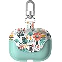 wenew for Airpods Pro 2019 Leather Airpod Pro Case for Women with Secure Snap Closure Keychain, Front Led Visible, Support Wireless Charging