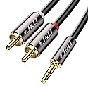 J&D 3.5mm to RCA Cable, Gold-Plated 3.5mm Male to 2RCA Male Stereo Audio Adapter, Heavy Duty Shielded Aux Cable for Home Theater, Speakers, Turntable
