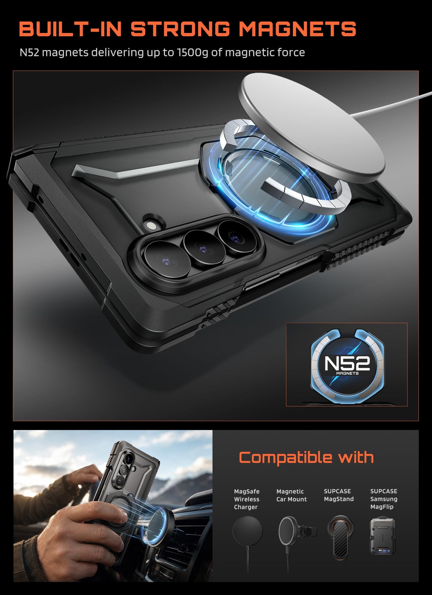 SUPCASE for Samsung Galaxy Z Fold 8 Ultra Case with Screen Protectors HD & Privacy (UB Grip), [Compatible with MagSafe] [Built-in Fixed Stand] [Hinge