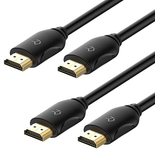 Rankie HDMI Cable, High-Speed HDTV Cable, Supports Ethernet, 3D, 4K and Audio Return, 2 Pack, 6ft