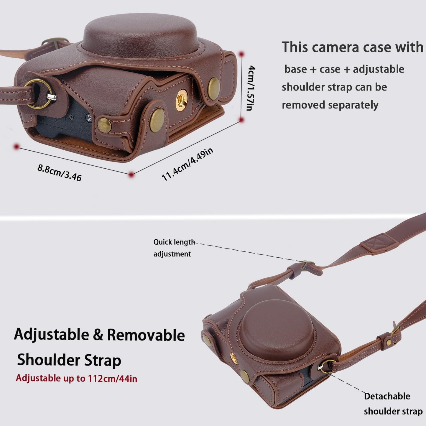 Bowan G7X Mark II, G7X Mark III Camera Case - Vintage PU Leather Camera Case for Sony G7X Mark II, G7X Mark III DSLR Camera Protective Leather Camera